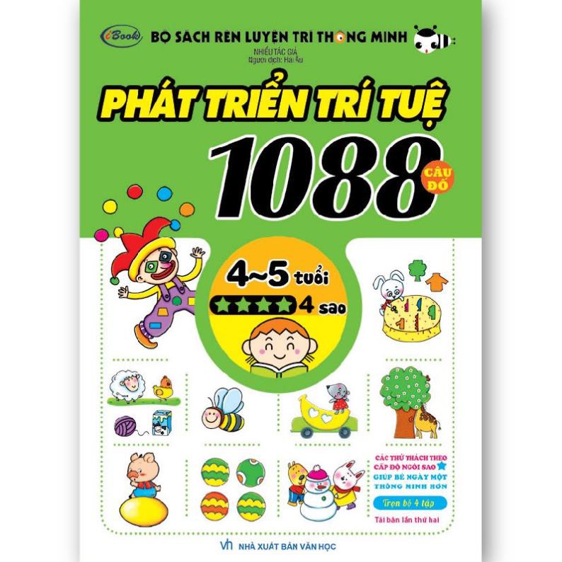 Sách thiếu nhi - Combo 4 cuốn 1088 CÂU ĐỐ PHÁT TRIỂN TRÍ TUỆ cho bé 4-5 tuổi (Trọn bộ)