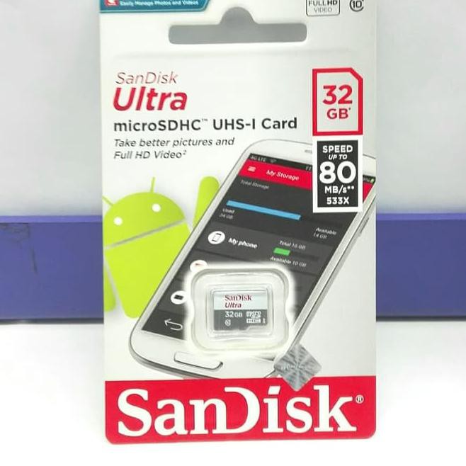 Đầu Chuyển Đổi Sandisk 32gb 80mbps Plus Micro Sd Cl10