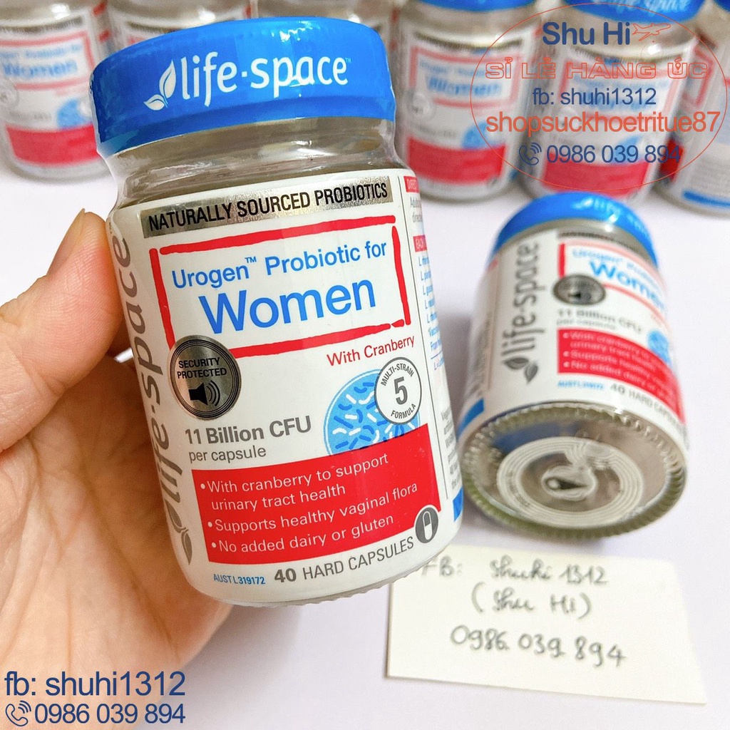 Men vi sinh cho phụ nữ life space urogen probiotic for women 40 viên, men women lifespace, men microflora life space úc