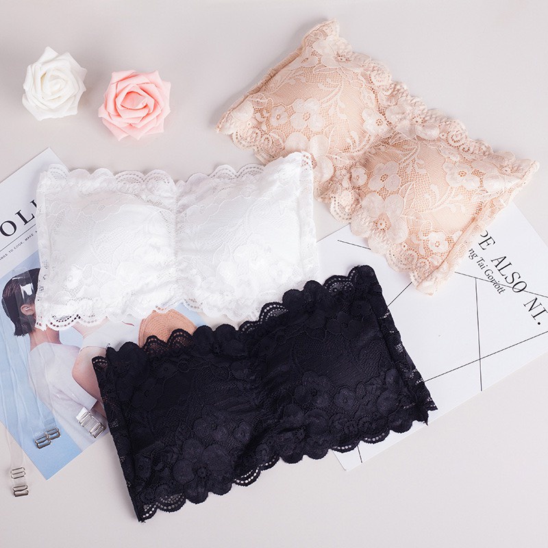 Áo Bra Ren Không Dây Kèm Mút Cài Sau Siêu Mềm