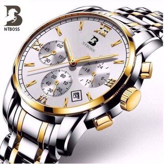 Đồng hồ NTBOSS mặt tròn dây inox