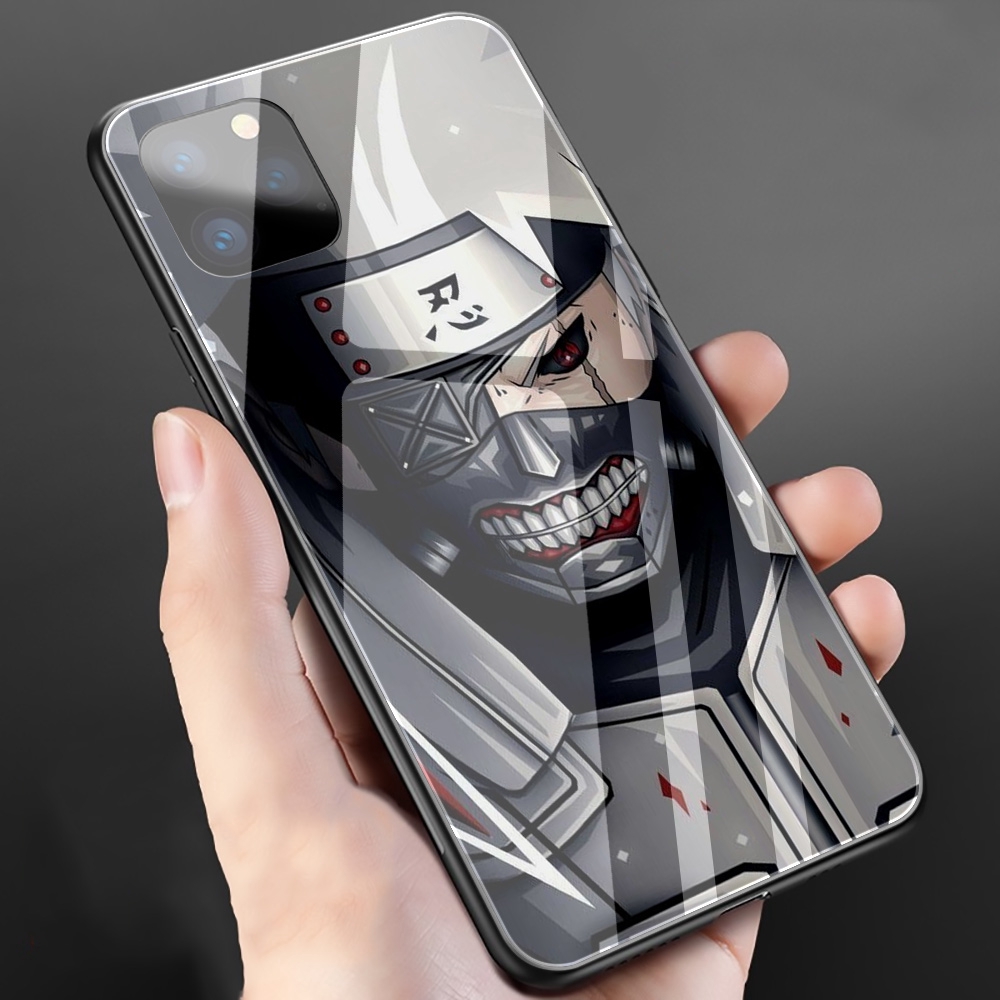 Ốp Điện Thoại Tpu Mặt Kính Cường Lực Hình Anime Naruto Kakashi 019 Cho Iphone 11 Pro Xs Max Xr X 8 7 6 6s Plus