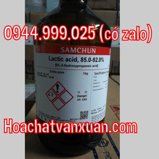 Hóa chất Lactic aci.d 85.0-92.0% Samchun Hàn Quốc L0018 Chai 1kg axi.t lactic CAS 79-33-4