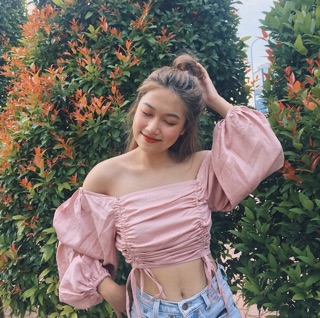 Áo croptop rút dây 2 bên