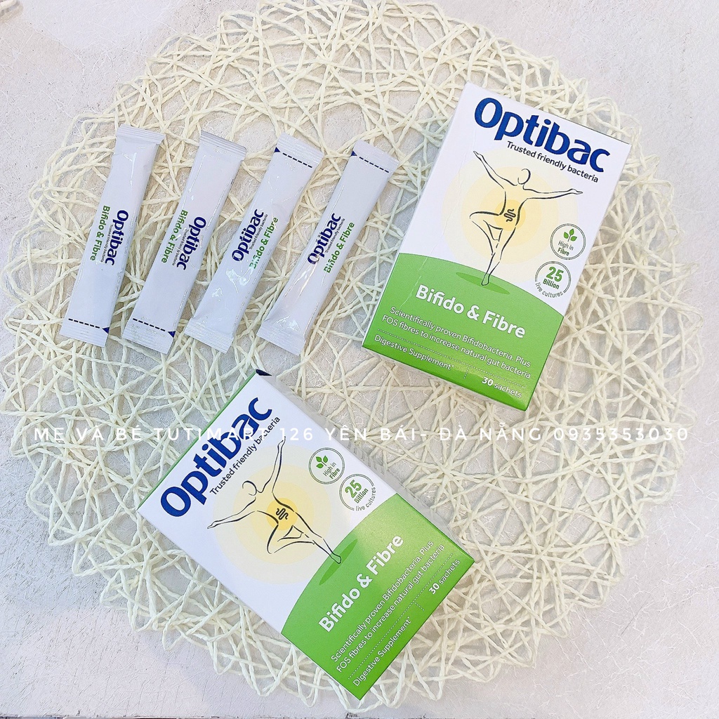 Men vi sinh (30 gói) hỗ trợ táo bón cho người từ 1 tuổi Optibac Probiotics xanh lá cây, UK