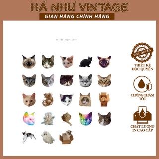 Combo 45 miếng sticker dán sổ hình mèo 3d siêu dễ thương, cute