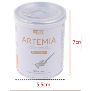 Artemia tách vỏ sấy khô lon 150ml (80g) ( tặng kèm ống artrmia nhỏ giọt)