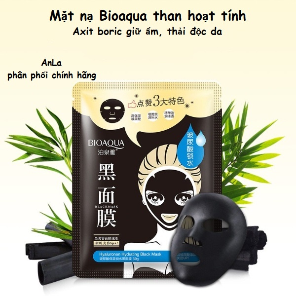 Mặt nạ thải độc than tre hoạt tính Bioaqua mask 30g