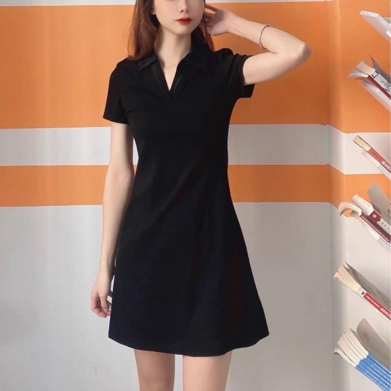 Váy Polo Nữ Trơn Dáng Suông Tay Ngắn I'm Basic Girly Chất Liệu Cotton Mềm Mại Thoáng Mát Phong Cách Ulzzang