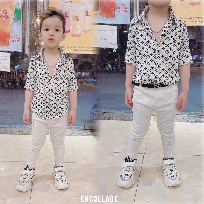 Áo sơ mi lụa cho bé trai