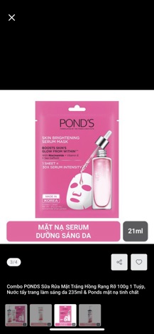 Set dưỡng da Ponds sáng da trắng da