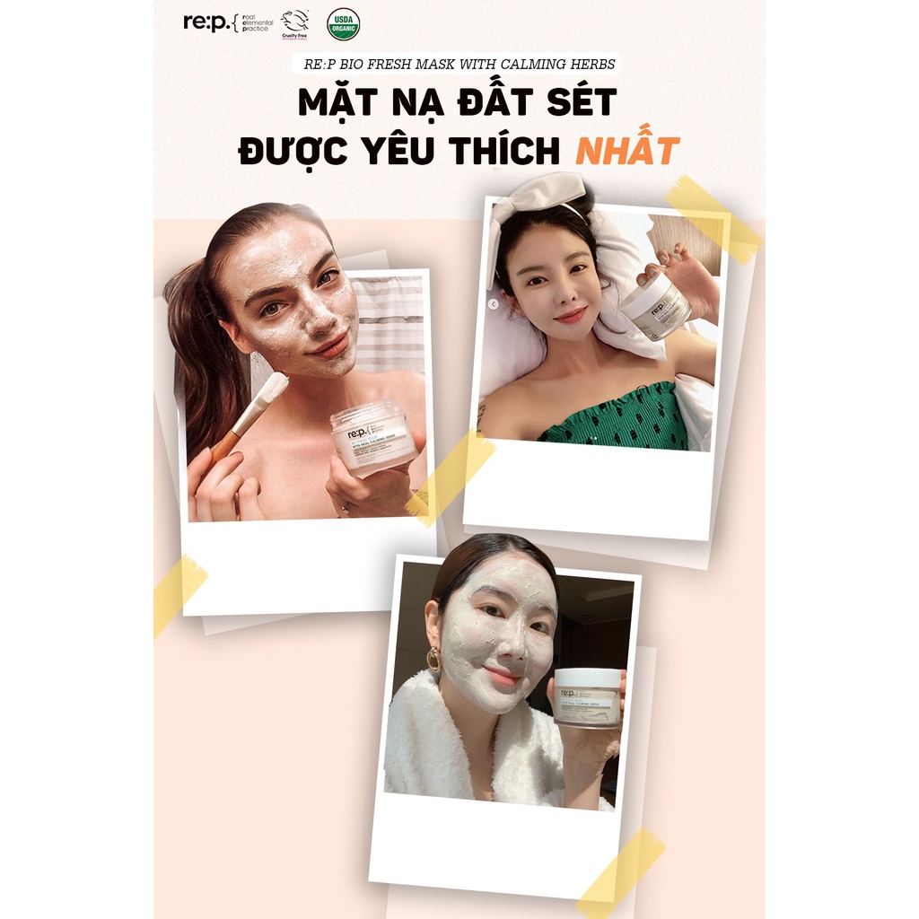 Mặt Nạ Đất Sét Cấp ẩm, Làm Dịu Và Phục Hồi Da RE:P Bio Fresh Mask With Real Herbs 130g