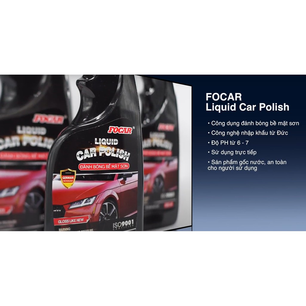 Dung dịch dưỡng bóng vỏ sơn ô tô FOCAR Liquid Car Polish 500ml - Làm đẹp xe, chống tia UV