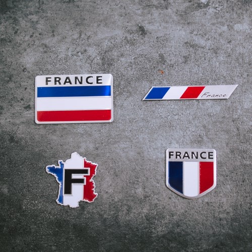 Sticker hình dán metal cờ Pháp - miếng lẻ