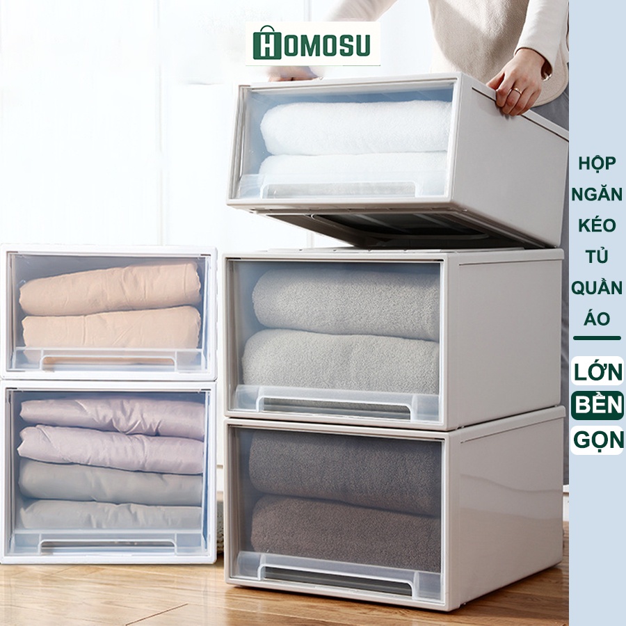 Hộp Ngăn Kéo Đựng Quần Áo, Đồ Dùng Cá Nhân Trong Suốt Phong Cách Nhật Bản Q006