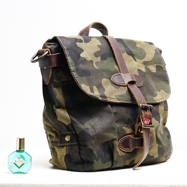 [CHỐNG NƯỚC] Túi đeo chéo nam Cavas phối Da thật CAMO IPAD chống thấm Vintage cao cấp Phong cách quân đội Workwear VNXK
