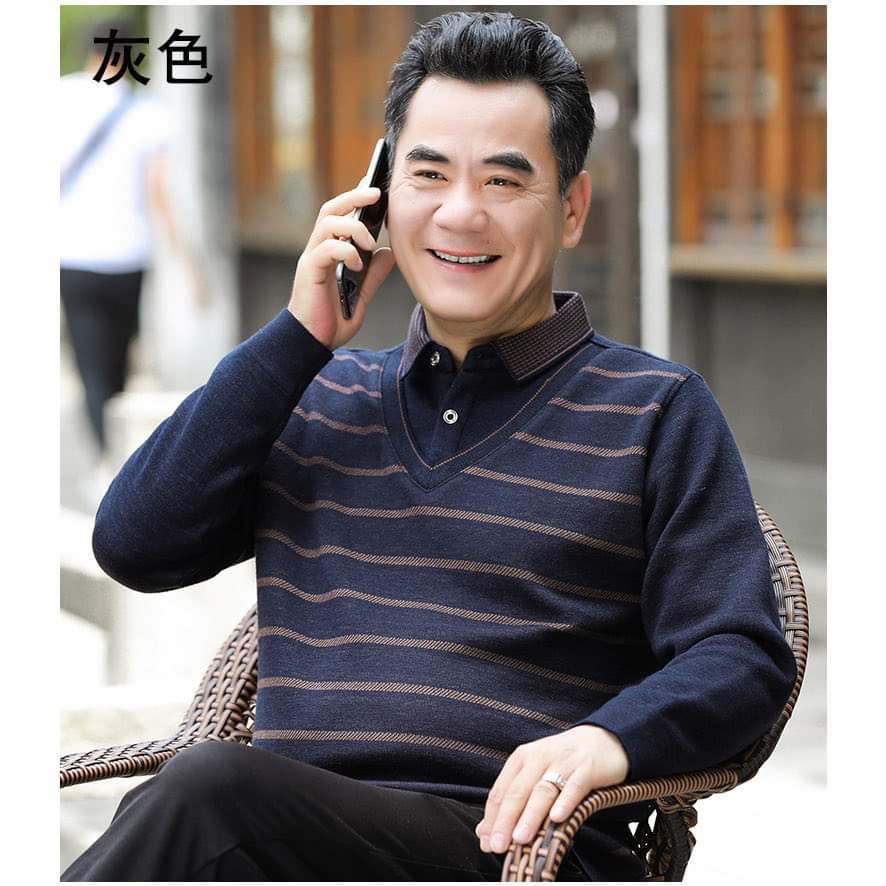 - ÁO LEN TRUNG NIÊN PHỐI SƠ MI LÓT LÔNG