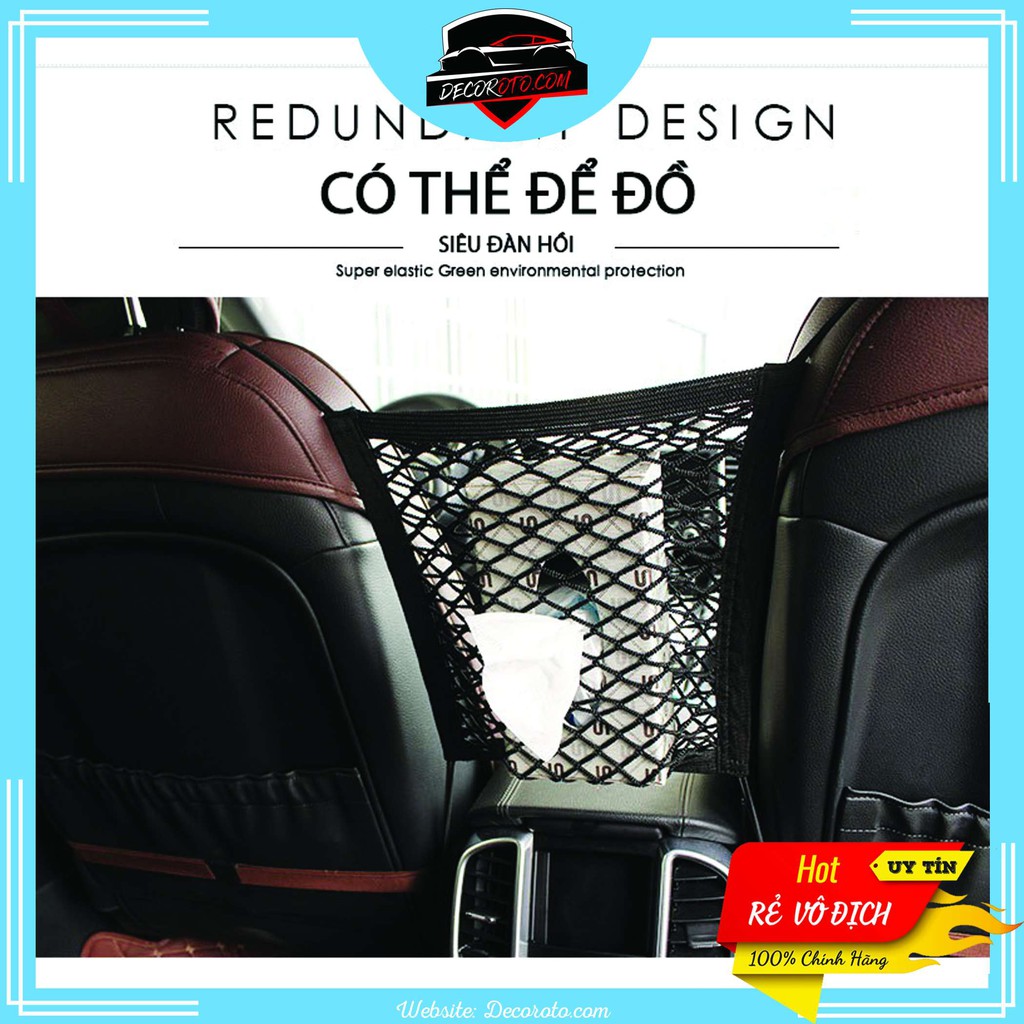  Túi lưới đựng đồ trên ô tô có thể ngăn cách 2 hàng ghế