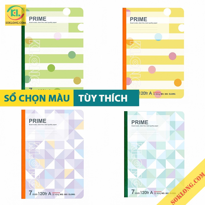 Vở B5 may dán chắc chắn Prime 120 trang kẻ ngang, cuốn tập sổ KLong MS 893