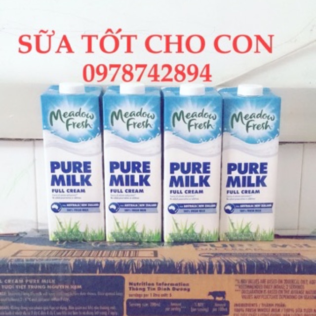 Tháng 03.2022Sữa tươi nguyên kem Meadow Fresh hộp 1 lít thùng 12 hộp