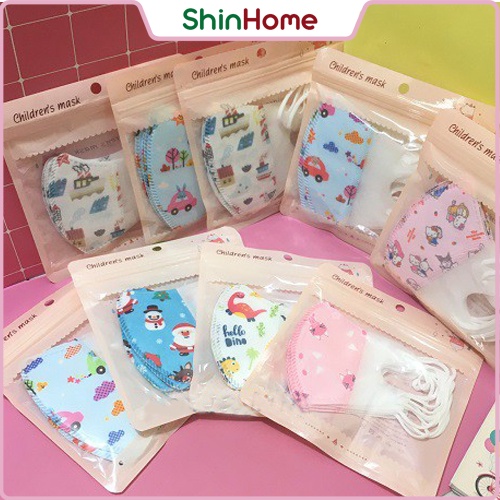 Khẩu trang 3D mask cho bé trai bé gái sơ sinh 3 lớp kháng khuẩn 0-10 tuổi ShinHome Baby