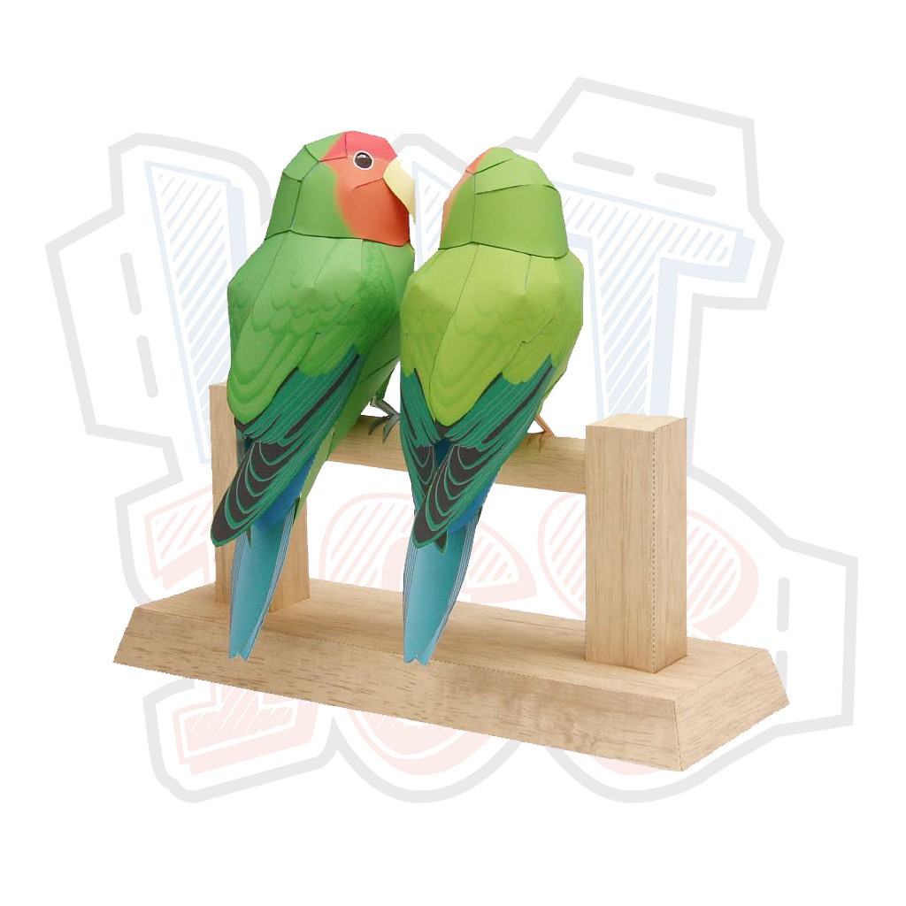Mô hình giấy động vật chim Love Birds Valentine