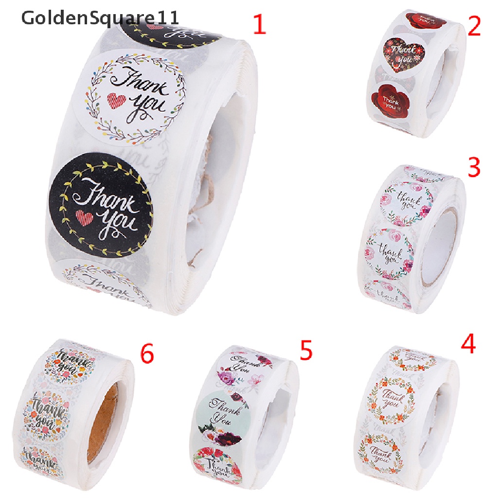 Cuộn 500 miếng dán trang trí sổ tay in chữ thank you dễ thương cho văn phòng
