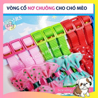Vòng cổ lục lạc có nơ cho chó mèo (vòng cổ 20-31cm)