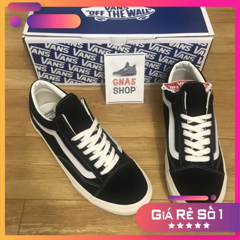 Giày đi học nam nữ vans Vault [chuẩn 11] đen da lộn