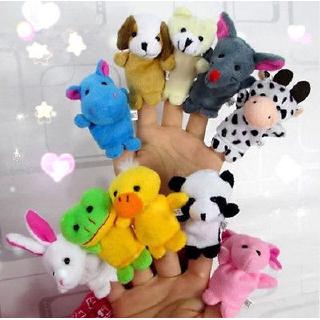 Set 10 con rối ngón tay nhồi bông nhiều màu sắc cho bé