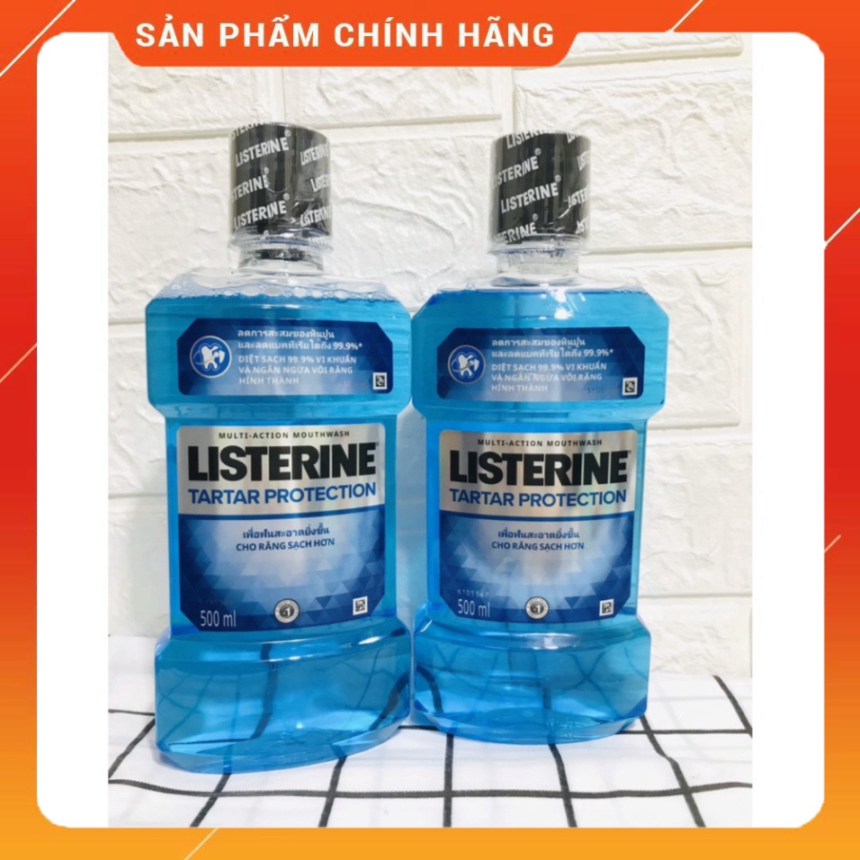 (250ML, 500ML-750ML) Nước súc miệng ngăn ngừa mảng bám Listerine Tartar Protection