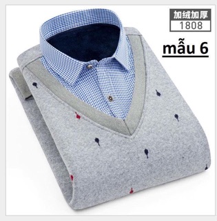 Áo len cổ sơ mi