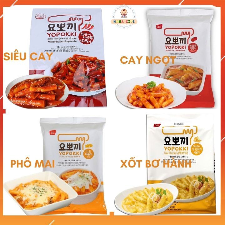 [Date mới] Bánh gạo Hàn Quốc topokki Yopokki ăn liền nhiều vị phô mai, cay ngọt, siêu cay, bơ hành 120g 240g - tokbokki | BigBuy360 - bigbuy360.vn