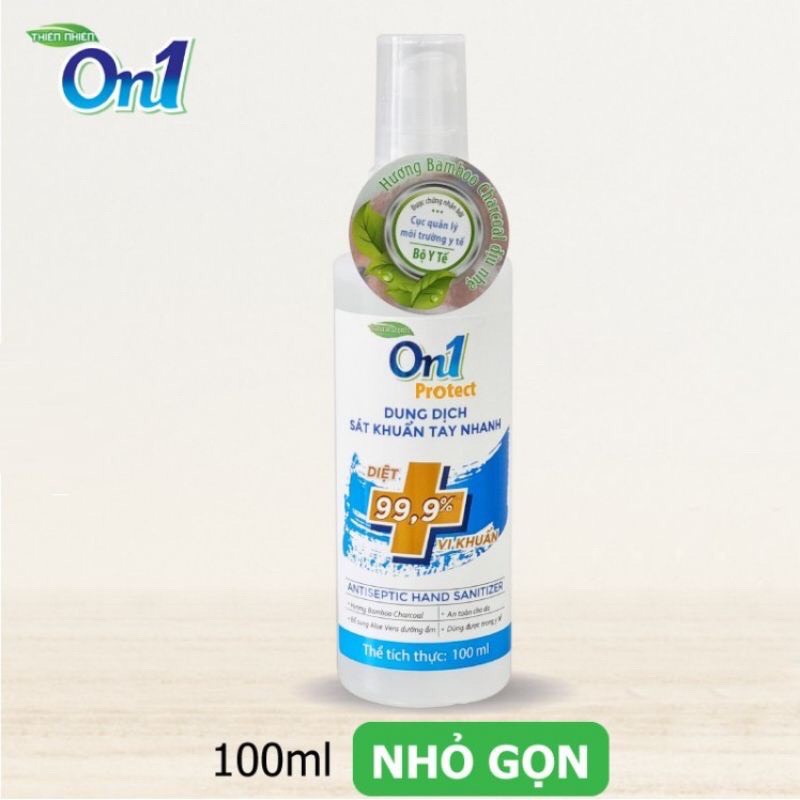 [DIỆT KHUẨN 99,9% - KHỬ MÙI - MỀM MẠI DA TAY- 100ML] Dung dịch rửa tay khô ON1 100ml hương BamBoo Charcoal | BigBuy360 - bigbuy360.vn