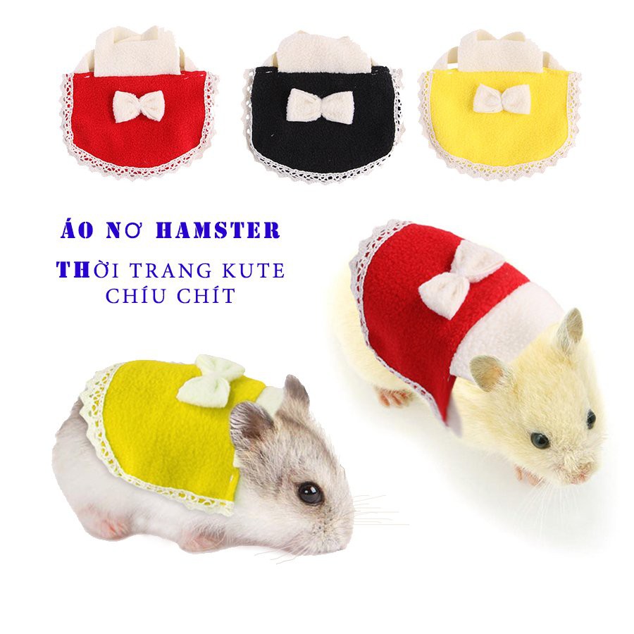 Áo nơ trắng cho hamster đủ màu sắc kute phụ kiện cho hamster