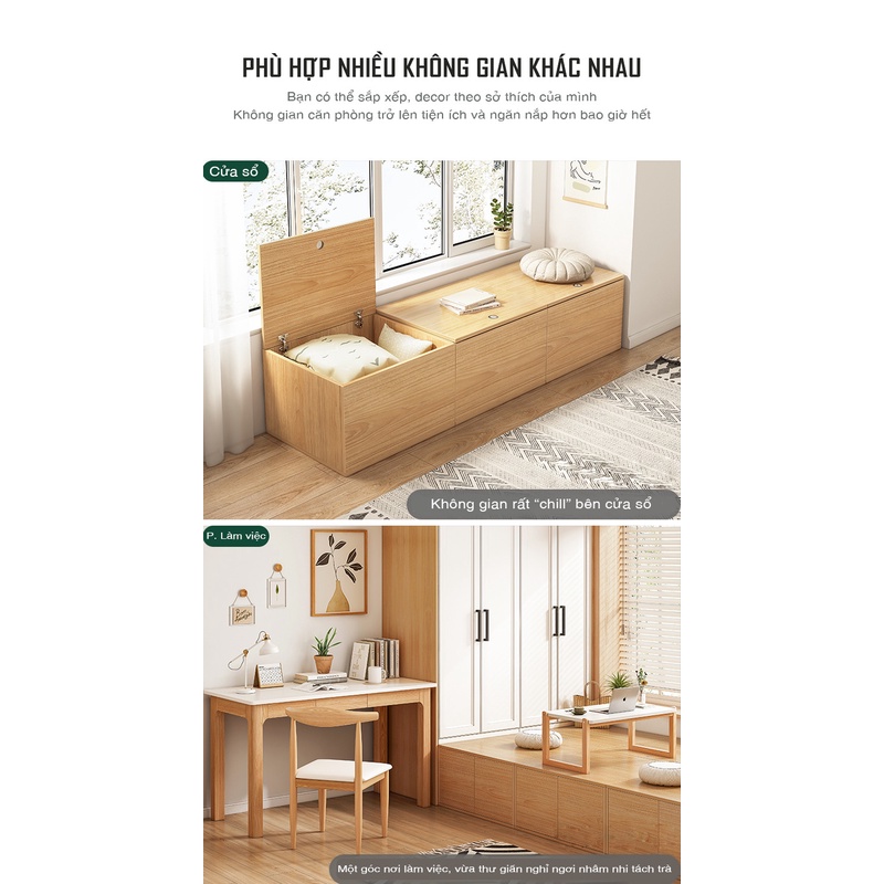 Tủ đồ đa năng, tủ đồ hộp IGA có thể làm giường lưu trữ chăn quần áo đồ dùng tiết kiệm diện tích - GP182/183