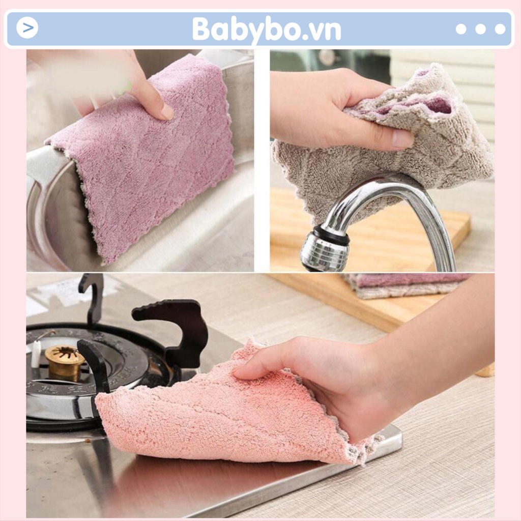 Khăn lau bàn, lau bếp 2 mặt chất liệu cotton mềm mịn siêu thấm
