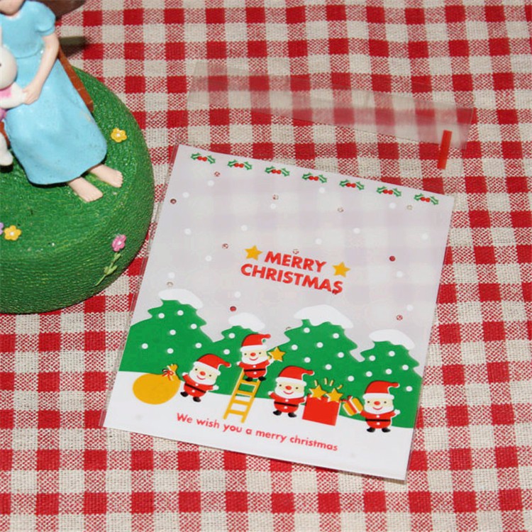 10 túi đựng kẹo hình ông già Noel kích thước 10x10cm