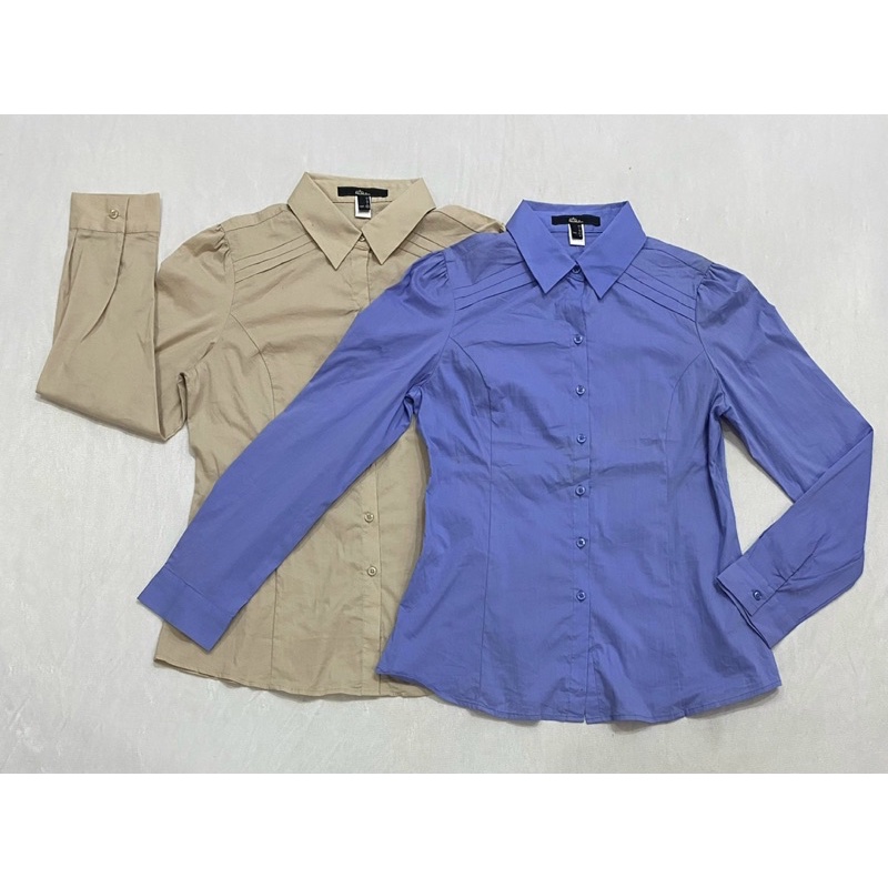 Áo sơ mi tay dài vải kate co giãn Nino.maxx xanh/ cafe  - Thanh lý vnxk