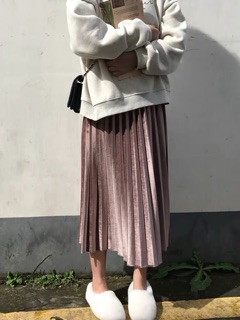 Chân váy nhung dập ly Hàn Quốc