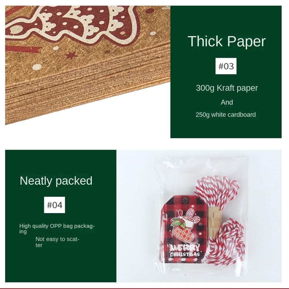 Thẻ Giấy Kraft In Chữ Thank you Kèm Dây Treo Trang Trí Cây Thông Giáng Sinh DIY