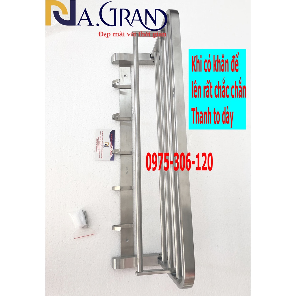 [GẬP LÊN GẬP XUỐNG ĐƯỢC] Máng Khăn Tắm Thanh Treo Khăn ĐA NĂNG 100% INOX 304 MKT6 sáng bóng chắc chắn