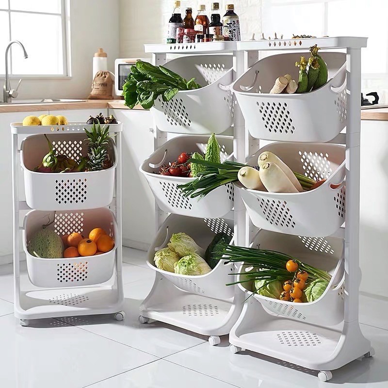 Kệ đa năng có bánh xe, giỏ quần áo 2 tầng, 3 tầng Việt Nhật
