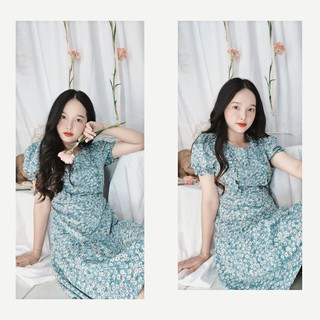 Đầm hoa bèo ngực cực thơ form A