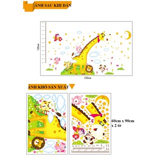 Decal dán tường Thước đo hươu vàng