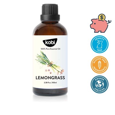 Tinh dầu Sả Chanh Kobi Lemongrass 100ml thơm phòng khử mùi hỗ trợ xua muỗi dùng khuếch tán