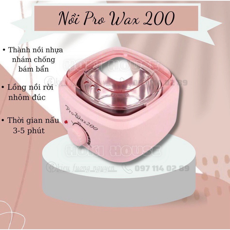 Combo Máy Náu Sáp Wax Nóng Chuyên Dụng Pro200 Giúp Sáp Mau Tan Chảy, An Toàn Tiện Lợi Cho Triệt Lông Tại Nhà Và Spa