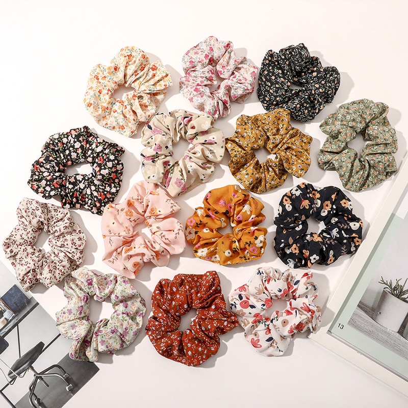 1 Dây Buộc Tóc Cao Su Co Giãn In Họa Tiết Hoa Thanh Lịch Cho Nữ