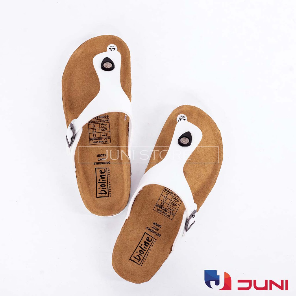 [DA PU-CHỐNG NƯỚC] PU07- Dép sandal xỏ ngón Unisex da PU, đế trấu Bioline Birken - Xuất khẩu châu Âu - Juni Store