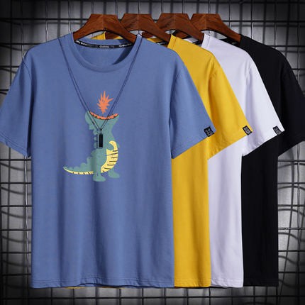 Áo thun nam nu form rộng nam nữ tay lỡ hàn quốc logo khủng long | BigBuy360 - bigbuy360.vn